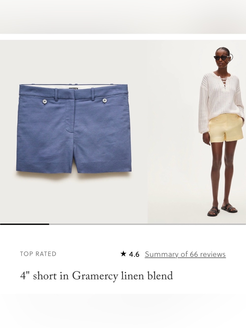 J. Crew Gramercy Linen-Blend Shorts in Blue